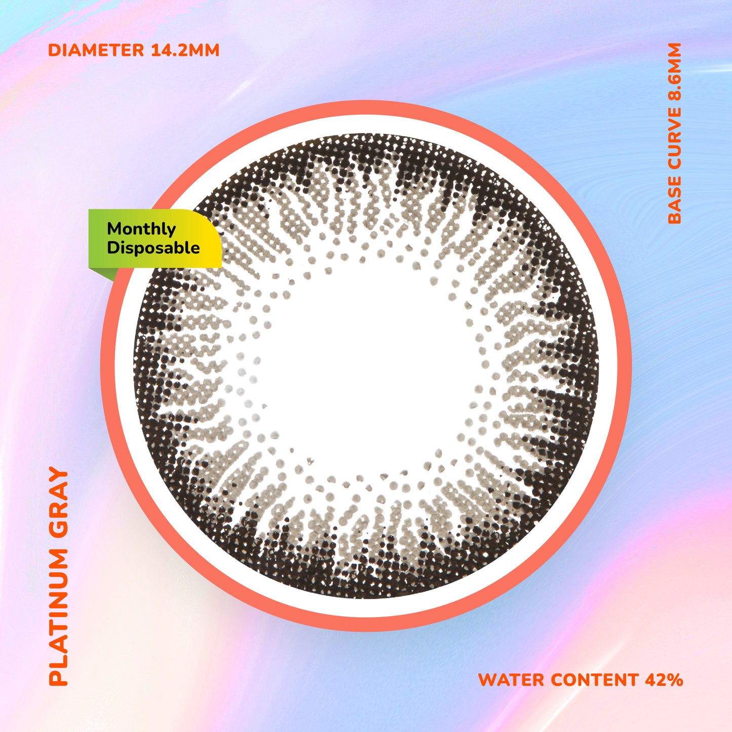 Moosi Lens - Platinum Gray (3-mth contact lens)
