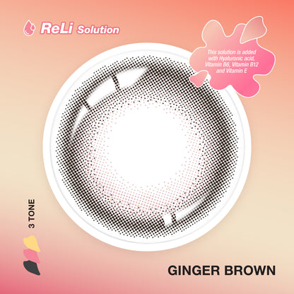 Pegavision Kaori Ginger Brown - 10 pcs Daily Color Contact Lens with VITA Solution