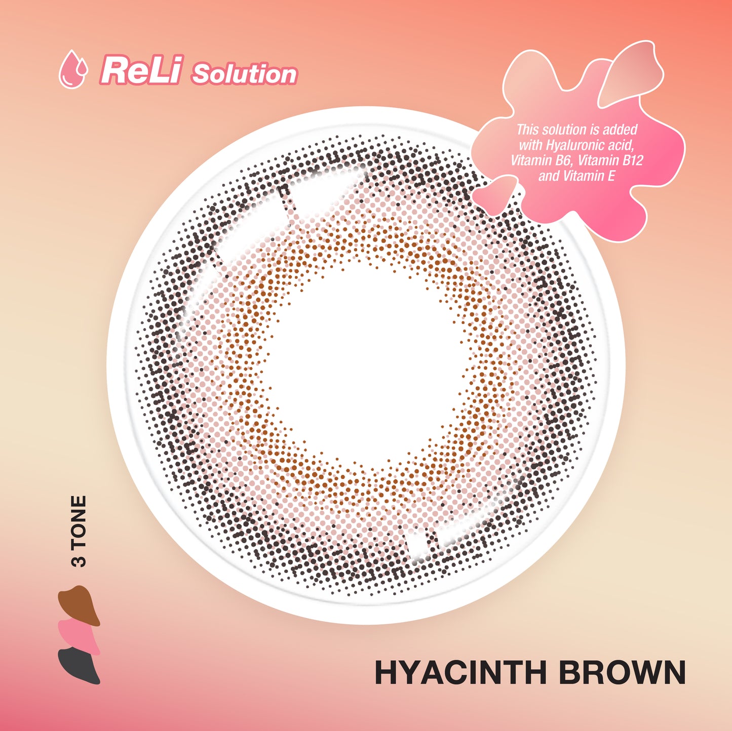 Pegavision Kaori Hyacinth Brown - 10 pcs Daily Color Contact Lens with VITA Solution