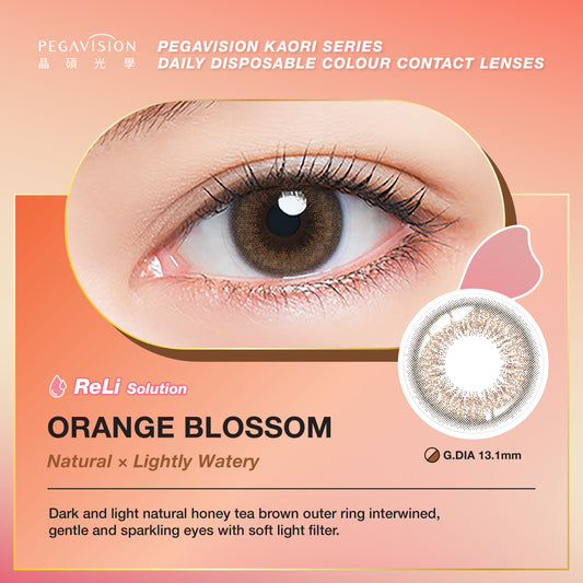 Pegavision Kaori Orange Blossom - 10 pcs Daily Color Contact Lens with VITA Solution