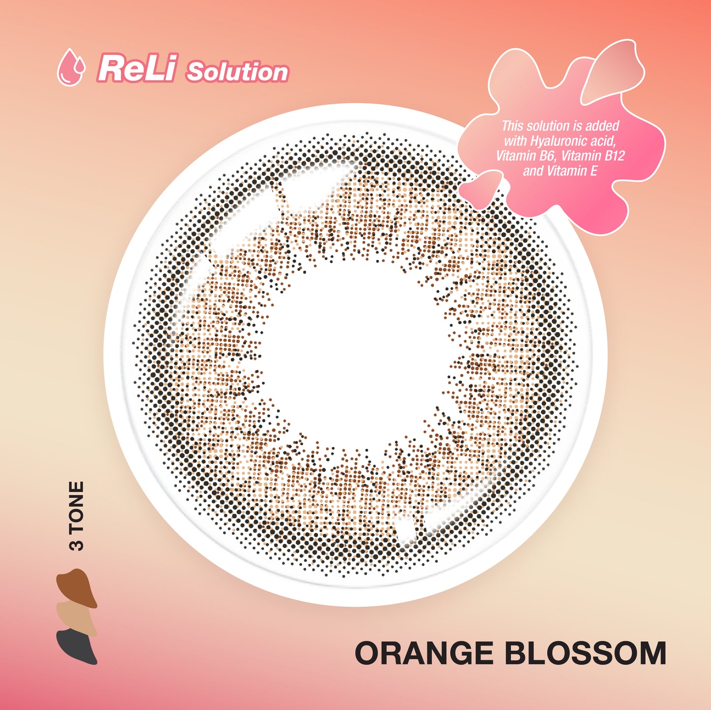Pegavision Kaori Orange Blossom - 10 pcs Daily Color Contact Lens with VITA Solution
