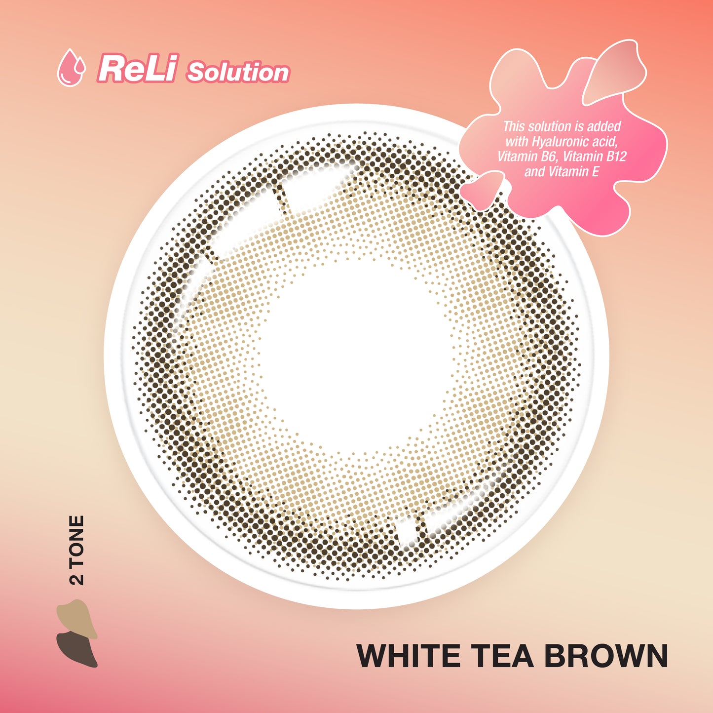 Pegavision Kaori White Tea Brown - 10 pcs Daily Color Contact Lens with VITA Solution