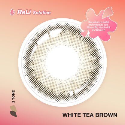 Pegavision Kaori White Tea Brown - 10 pcs Daily Color Contact Lens with VITA Solution